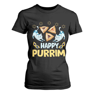 Purim Cat T Shirt For Women Happy Purrim Hamantash Jewish Star of David TS09 Black Print Your Wear