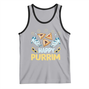 Purim Cat Tank Top Happy Purrim Hamantash Jewish Star of David TS09 Athletic Heather Black Print Your Wear