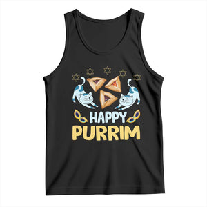 Purim Cat Tank Top Happy Purrim Hamantash Jewish Star of David TS09 Black Print Your Wear