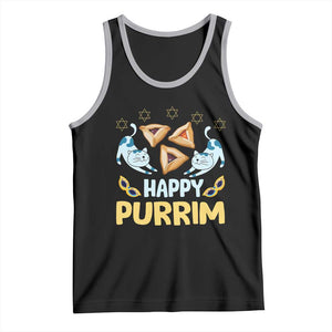 Purim Cat Tank Top Happy Purrim Hamantash Jewish Star of David TS09 Black Athletic Heather Print Your Wear
