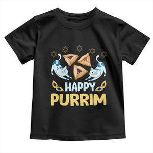 Purim Cat Toddler T Shirt Happy Purrim Hamantash Jewish Star of David TS09 Black Print Your Wear