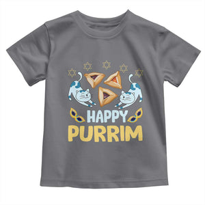 Purim Cat Toddler T Shirt Happy Purrim Hamantash Jewish Star of David TS09 Charcoal Print Your Wear