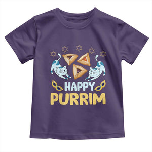 Purim Cat Toddler T Shirt Happy Purrim Hamantash Jewish Star of David TS09 Purple Print Your Wear