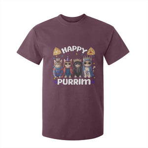 Purim Cat T Shirt For Kid Happy Purrim Hamantash Cute Cat Costume TS09 Maroon Print Your Wear