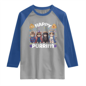 Purim Cat Raglan Shirt Happy Purrim Hamantash Cute Cat Costume TS09 Sport Gray Royal Print Your Wear