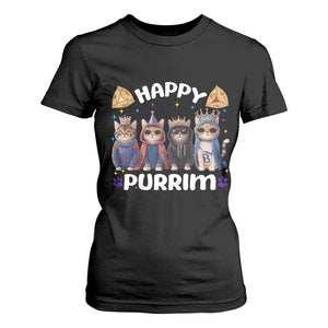 Purim Cat T Shirt For Women Happy Purrim Hamantash Cute Cat Costume TS09 Black Print Your Wear