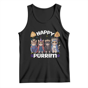 Purim Cat Tank Top Happy Purrim Hamantash Cute Cat Costume TS09 Black Print Your Wear