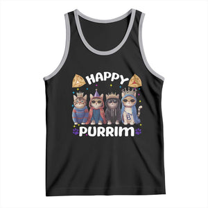 Purim Cat Tank Top Happy Purrim Hamantash Cute Cat Costume TS09 Black Athletic Heather Print Your Wear