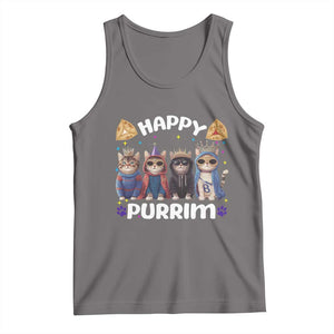 Purim Cat Tank Top Happy Purrim Hamantash Cute Cat Costume TS09 Deep Heather Print Your Wear