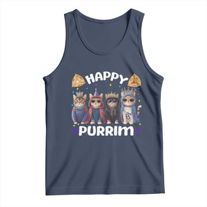 Purim Cat Tank Top Happy Purrim Hamantash Cute Cat Costume TS09 Navy Print Your Wear