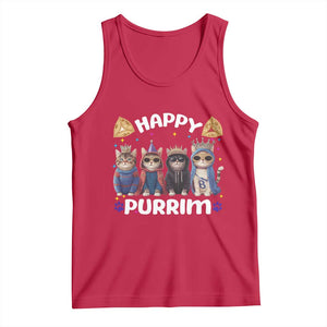 Purim Cat Tank Top Happy Purrim Hamantash Cute Cat Costume TS09 Red Print Your Wear