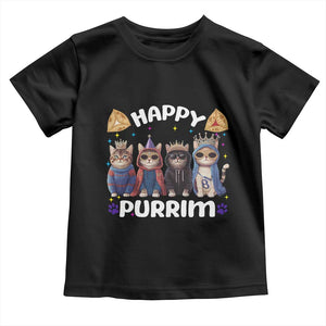 Purim Cat Toddler T Shirt Happy Purrim Hamantash Cute Cat Costume TS09 Black Print Your Wear
