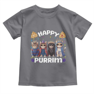 Purim Cat Toddler T Shirt Happy Purrim Hamantash Cute Cat Costume TS09 Charcoal Print Your Wear