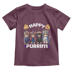 Purim Cat Toddler T Shirt Happy Purrim Hamantash Cute Cat Costume TS09 Maroon Print Your Wear