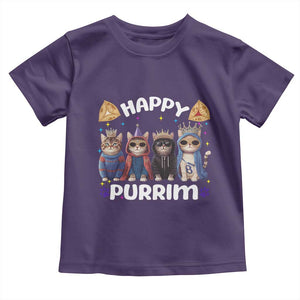 Purim Cat Toddler T Shirt Happy Purrim Hamantash Cute Cat Costume TS09 Purple Print Your Wear