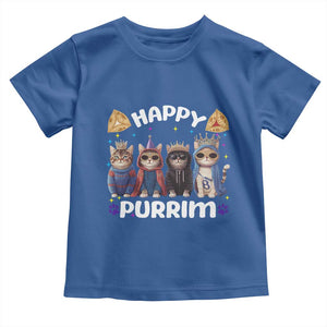 Purim Cat Toddler T Shirt Happy Purrim Hamantash Cute Cat Costume TS09 Royal Blue Print Your Wear