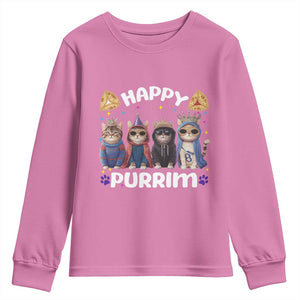 Purim Cat Youth Sweatshirt Happy Purrim Hamantash Cute Cat Costume TS09 Azalea Print Your Wear