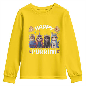 Purim Cat Youth Sweatshirt Happy Purrim Hamantash Cute Cat Costume TS09 Daisy Print Your Wear