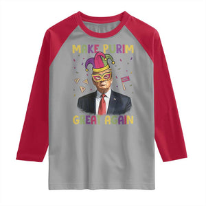 Trump Purim Raglan Shirt Make Purim Great Again Jewish TS09 Sport Gray Red Print Your Wear