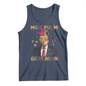 Trump Purim Tank Top Make Purim Great Again Jewish TS09 Navy Print Your Wear
