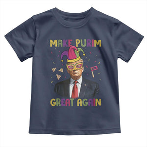 Trump Purim Toddler T Shirt Make Purim Great Again Jewish TS09 Navy Print Your Wear