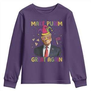 Trump Purim Youth Sweatshirt Make Purim Great Again Jewish TS09 Purple Print Your Wear