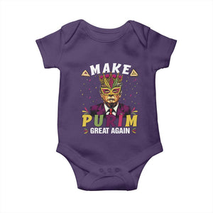 Funny Trump Purim Baby Onesie Make Purim Great Again TS09 Purple Print Your Wear