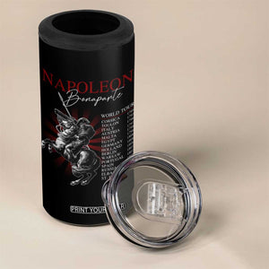 Funny History Lover 4 in 1 Can Cooler Tumbler Napoleon Bonaparte World Tour TS09 Print Your Wear