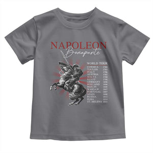 Funny History Lover Toddler T Shirt Napoleon Bonaparte World Tour TS09 Charcoal Print Your Wear