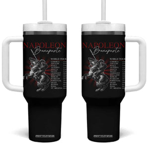 Funny History Lover Tumbler With Handle Napoleon Bonaparte World Tour TS09 One Size: 40 oz Black Print Your Wear
