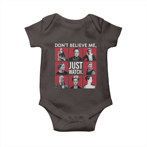 Strong Historical Women Baby Onesie Don't Believe Me Just Watch TS09 Dark Chocolate Print Your Wear