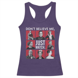 Strong Historical Women Racerback Tank Top Don't Believe Me Just Watch TS09 Purple Print Your Wear