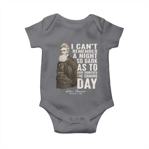 John Brown Baby Onesie I Cannot Remember A Night So Dark As To Have Hindered The Coming Day TS09 Charcoal Print Your Wear