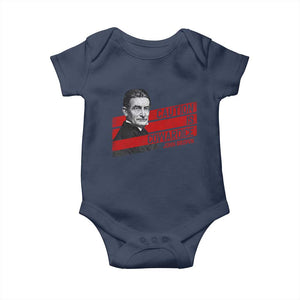 John Brown Baby Onesie Caution Is Cowardice TS09 Navy Print Your Wear
