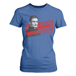 John Brown T Shirt For Women Caution Is Cowardice TS09 Royal Blue Print Your Wear