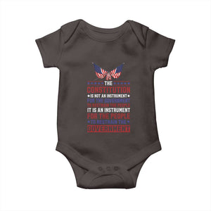 American Patriotism Baby Onesie The Constitution Is An Instrument TS09 Dark Chocolate Print Your Wear