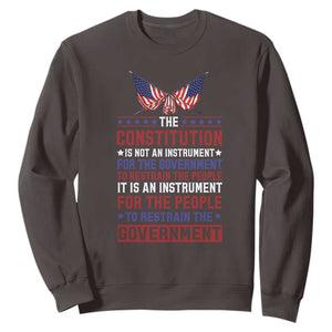 American Patriotism Sweatshirt The Constitution Is An Instrument TS09 Dark Chocolate Print Your Wear