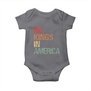 Retro No Kings in America Baby Onesie TS09 Charcoal Print Your Wear
