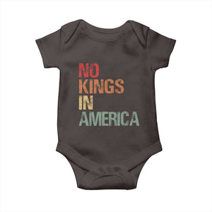 Retro No Kings in America Baby Onesie TS09 Dark Chocolate Print Your Wear