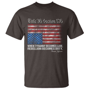 American Flag Upside Down Thomas Jefferson T Shirt When Tyranny Becomes Law Rebellion Becomes Duty TS09 Dark Chocolate Print Your Wear