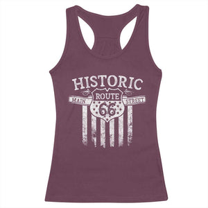 Historic Route 66 Highway Racerback Tank Top Main Street Of America TS09 Maroon Print Your Wear