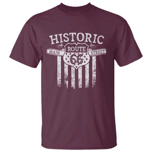 Historic Route 66 Highway T Shirt Main Street Of America TS09 Maroon Print Your Wear