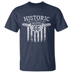 Historic Route 66 Highway T Shirt Main Street Of America TS09 Navy Print Your Wear