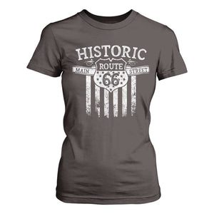 Historic Route 66 Highway T Shirt For Women Main Street Of America TS09 Dark Chocolate Print Your Wear