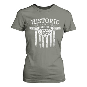 Historic Route 66 Highway T Shirt For Women Main Street Of America TS09 Military Green Print Your Wear