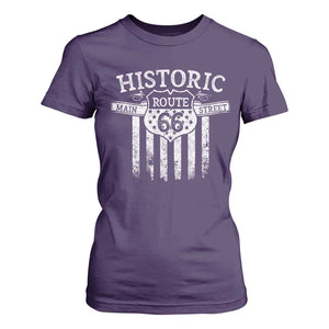 Historic Route 66 Highway T Shirt For Women Main Street Of America TS09 Purple Print Your Wear