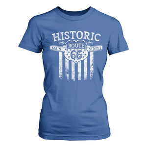 Historic Route 66 Highway T Shirt For Women Main Street Of America TS09 Royal Blue Print Your Wear