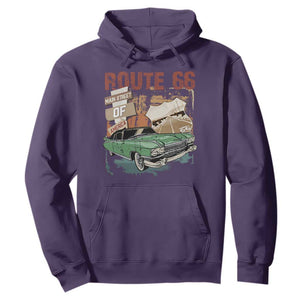 Historic Highway Mother Road 66 Hoodie Main Street Of America Vintage Car TS09 Purple Print Your Wear