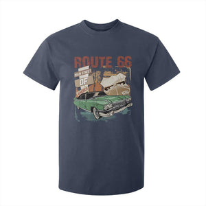 Historic Route 66 Highway T Shirt For Kid Main Street Of America Vintage Car TS09 Navy Print Your Wear