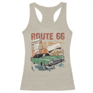 Historic Route 66 Highway Racerback Tank Top Main Street Of America Vintage Car TS09 Sand Print Your Wear